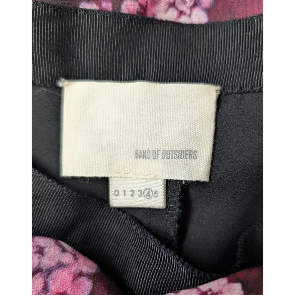 Draped Silk Ruched Floral Cherry Blossoms Band of Outsiders Skirt